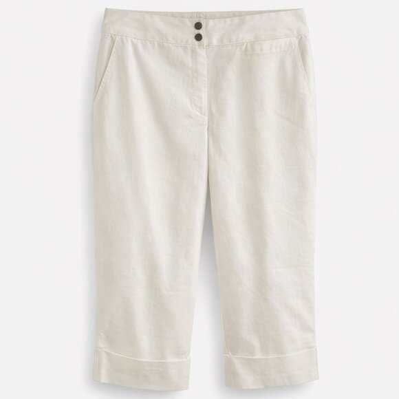 Chico’s High Rise Crop Pants Off White Cuffed Cotton Size 2.5 (18/20) - Picture 9 of 9